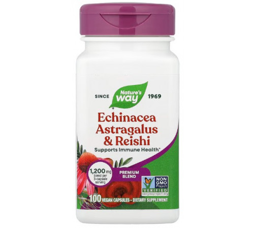 Ехінацея, астрагал і рейші Nature's Way Echinacea Astragalus & Reishi 100 капсул