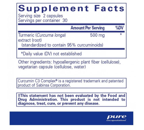 Куркумін Pure Encapsulations Curcumin 60 капс