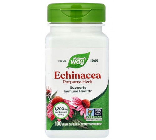 Ехінацея пурпурна Nature's Way Echinacea Purpurea Herb 1200 мг 100 вег капс