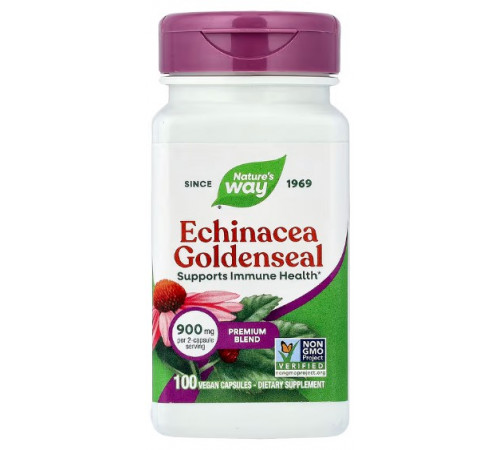 Ехінацея та гідрасстис Nature's Way Echinacea Goldenseal 900 мг 100 вег капсул