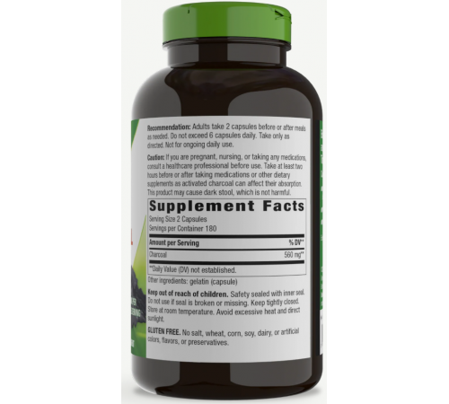 Активированный уголь Nature's Way Charcoal Activated 360 капс
