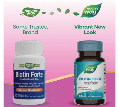Біотин форте з цинком Nature's Way Biotin Forte with Zinc 3 мг 60 таб