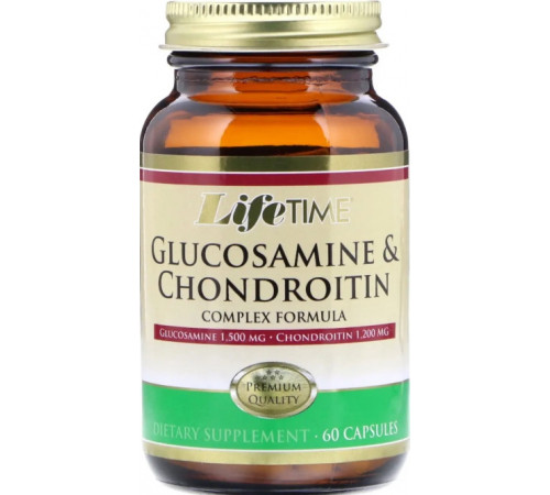 Глюкозамін хондроїтин для суглобів LifeTime Vitamins Glucosamine & Chondroitin 60 кап