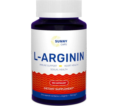 L-аргінін аминокислота Sunny Caps L-аrginine Powerful 750 мг 100 капс