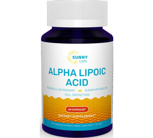 Альфа-ліпоєва кислота Sunny Caps Alpha-Lipoic Acid Powerful 60 капс