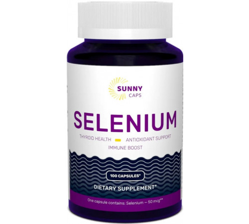 Селен, Selenium Powerfull, Sunny Caps, 50 мкг, 100 капсул