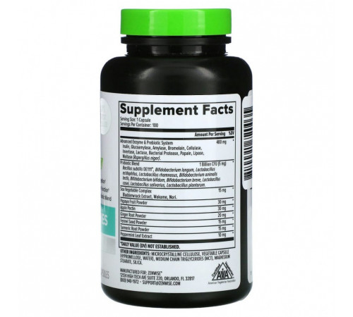 Травні ферменти Zenwise Health Daily Digestive Enzymes with Prebiotics + Probiotics 100 капс