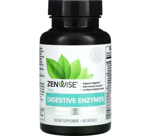 Пробіотики пробіотики ферменти Zenwise Health Daily Digestive Enzymes with Prebiotics + Probiotics 60 капс