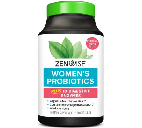 Пробіотик для жінок Zenwise Health Women's Probiotic Plus 10 Digestive Enzymes 60 капс