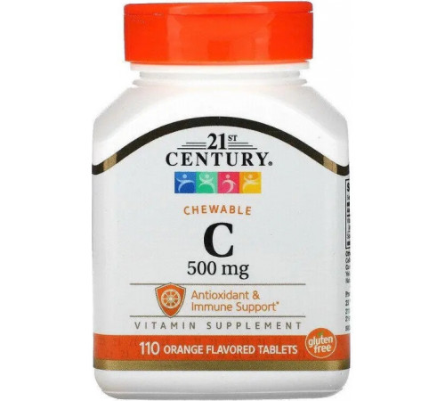 Вітамін С 21st Century Chewable Vitamin C 500 мг 110 таб апельсин