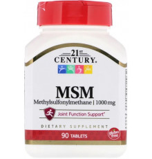 Метилсульфонілметан МСМ 21st Century MSM 1000 мг 90 таб