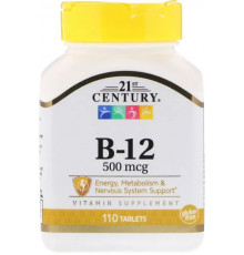Вітамін В12 + кальцій 21st Century Vitamin B-12 500 мкг 110 таб