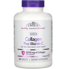 Коллаген вітамін C 21st Century Super Collagen Plus Vitamin C 6000 мг 180 таб