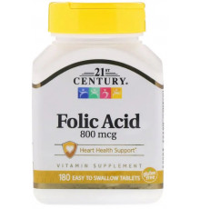 Фолієва кислота 21st Century Folic Acid 800 мкг 180 таб