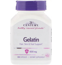 Желатин гідролізат  21st Century Gelatin 600 мг 100 кап.
