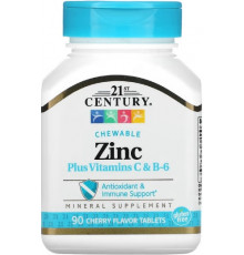 Цинк жувальний 21st Century  Zinc Chewable 90 таб вишня