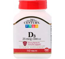 Витамин Д3 21st Century  Vitamin D3 1000 МЕ 110 таб