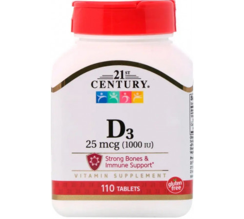 Витамин Д3 21st Century  Vitamin D3 1000 МЕ 110 таб