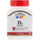 Вітамін Д3  21st Century  Vitamin D3 10 000 МЕ 110 таб