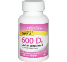 Кальцій Д3 21st Century  Calcium 600+D3 75 капс