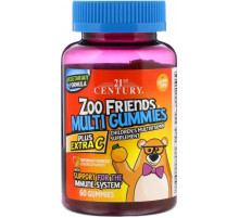 Мультивитамины для детей  21st Century Zoo Friends Multi Gummies Plus Extra C 60 жев таб