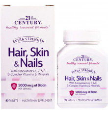 Вітаміни для волосся шкіри і нігтів 21st Century Hair Skin & Nails 90 таб