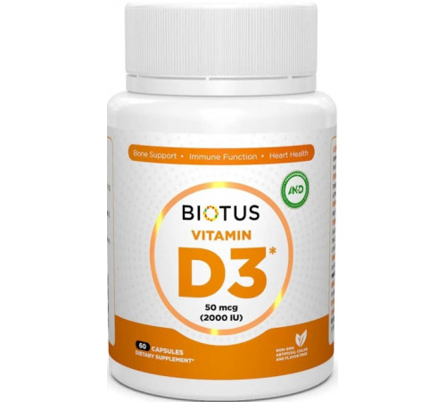 Витамин Д3 Biotus Vitamin D3 2000 МЕ 60 капс