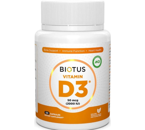 Вітамін Д3 Biotus Vitamin D3 2000 МЕ 120 капс