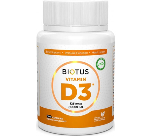 Витамин Д3 (холекальциферол) Biotus Vitamin D3 5000 МЕ 100 капс