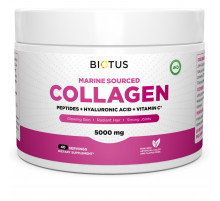 Морський колаген Biotus Marine Sourced Collagen Peptidеs + Hyaluronic Acid + Vitamin C 206 г