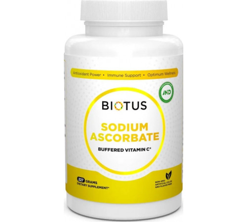 Буферізований вітамін С (аскорбінова кислота) Biotus Sodium Ascorbate 227 г