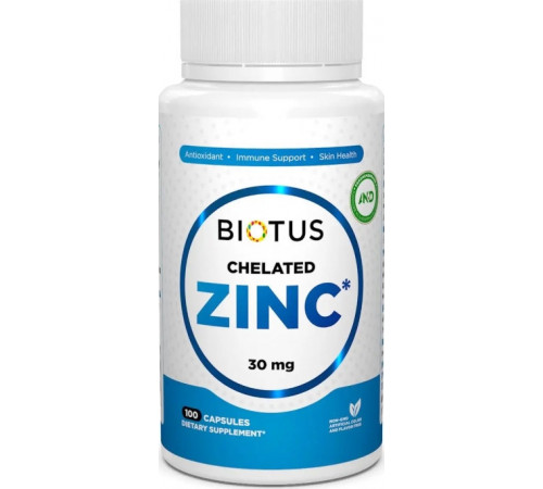 Хелатный цинк Biotus Chelated Zinc 30 мг 100 капс
