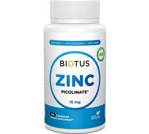 Цинк пиколинат Biotus Zinc Picolinate 15 мг 100 капс