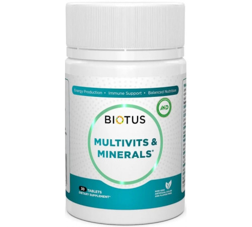 Мультивітаміни та мінерали Biotus Multivits & Minerals 30 таб