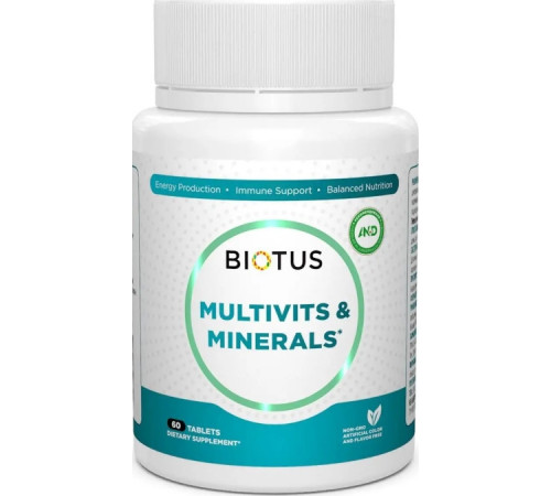 Мультивітаміни та мінерали Biotus Multivits & Minerals 60 таб
