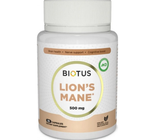 Їжовик гребінчастий Biotus Lion's Mane 500 мкг 30 капс