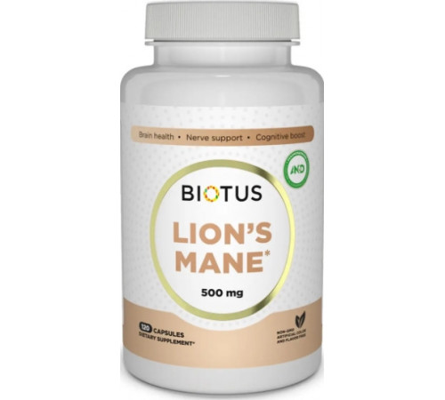 Їжовик гребінчастий Biotus Lion's Mane 500 мг 120 капс