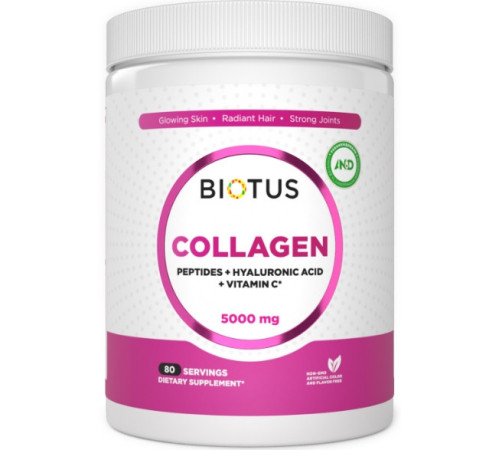 Морський колаген Biotus Marine Sourced Collagen Peptid + Hyaluronic Acid + Vitamin C 5000 мг 400 гр