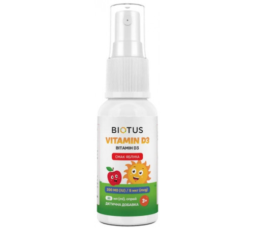 Вітамін D3 Biotus Vitamin D3 200 МЕ/5 мкг 30 мл яблуко
