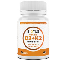 Вітамін D3+К2 Biotus Vitamin D3+K2 1000 МЕ/50 мкг 60 капс