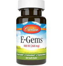 Вітамін Е Carlson E-Gems 400 МЕ 60 гел касп