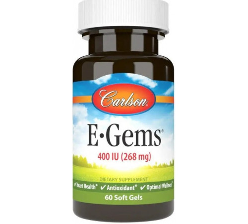 Вітамін Е Carlson E-Gems 400 МЕ 60 гел касп