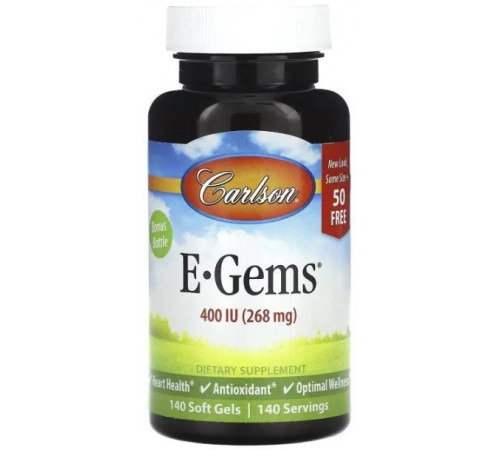 Витамин Е Carlson E-Gems 268 мг (400 МЕ) 140 капсул