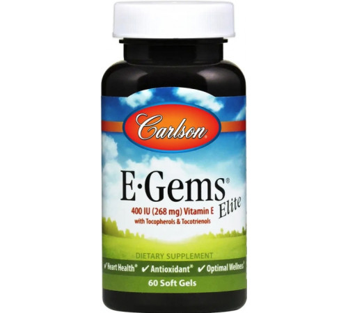 Вітамін Е альфа токоферол Carlson Vitamin E 400 МЕ 60 капс