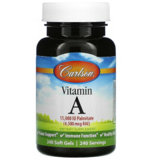 Вітамін А Carlson Vitamin A 15000 МЕ 240 гелевих капсул