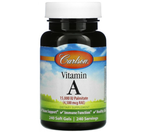 Вітамін А Carlson Vitamin A 15000 МЕ 240 гелевих капсул