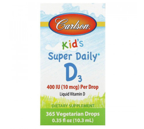 Вітамін Д3 для дітей Carlson Kid's Super Daily D3 400 МЕ10,3 мл