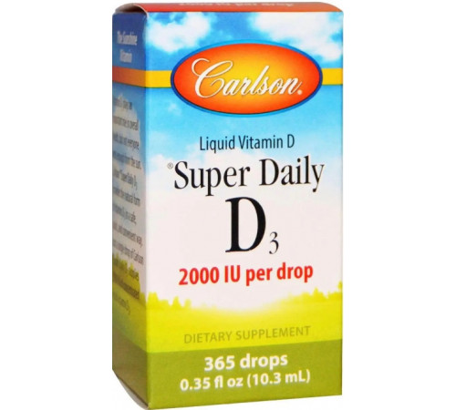 Вітамін Д3 рідкий Vitamin D3 Carlson 2000 МО 10,3 мл
