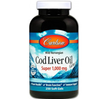 Жир з печінки тріски Carlson Cod Liver Oil 1000 мг 250 капс