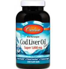 Жир з печінки тріски Carlson Cod Liver Oil 1000 мг 250 капс